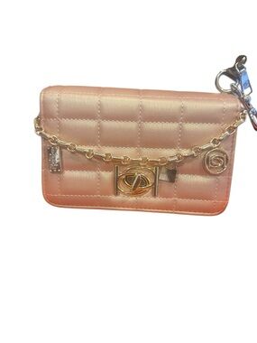bebe Quilted Pink (iridescent pink)Crossbody Bag with Gold Hardware